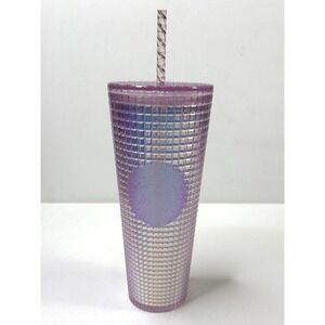Starbucks Tumbler 2020 Disco Pink Grid Holiday Limited Edition 24 Oz